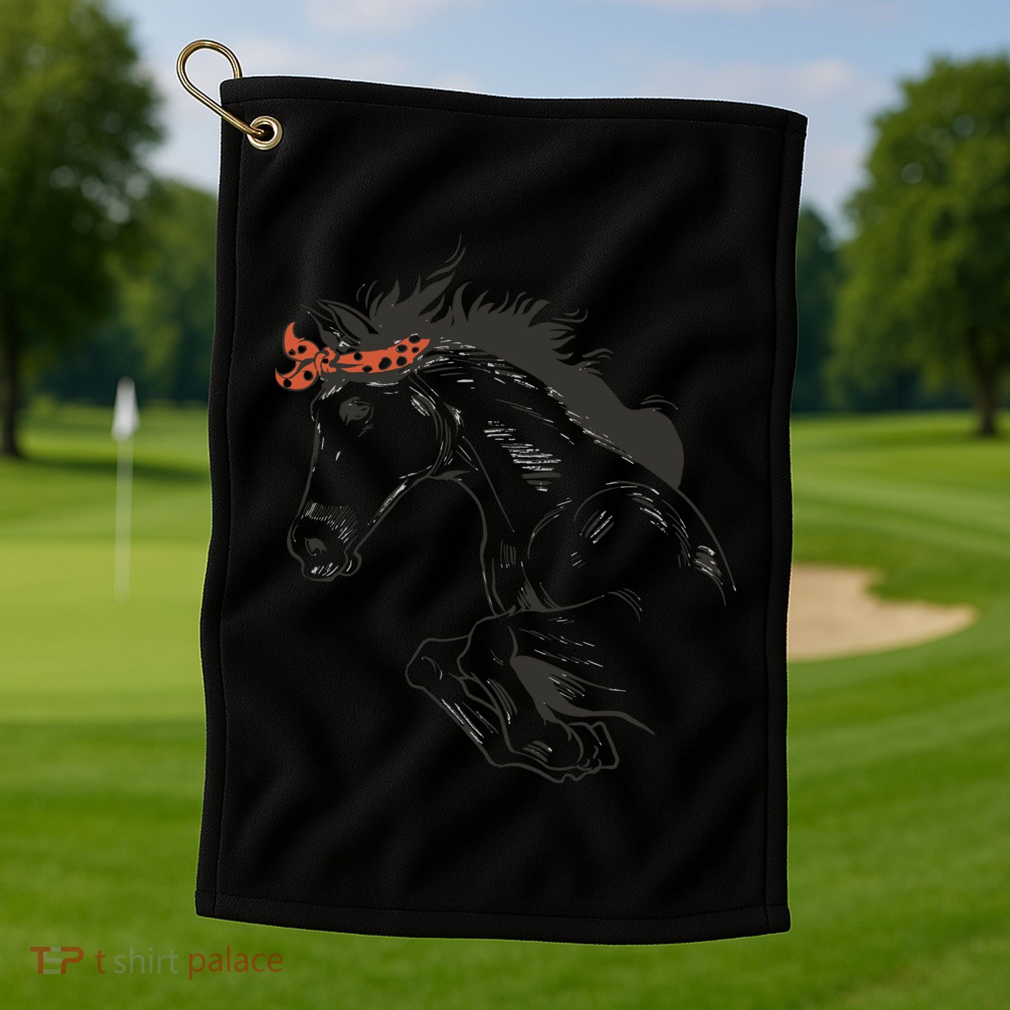 Wild Horse Running Golf Towel