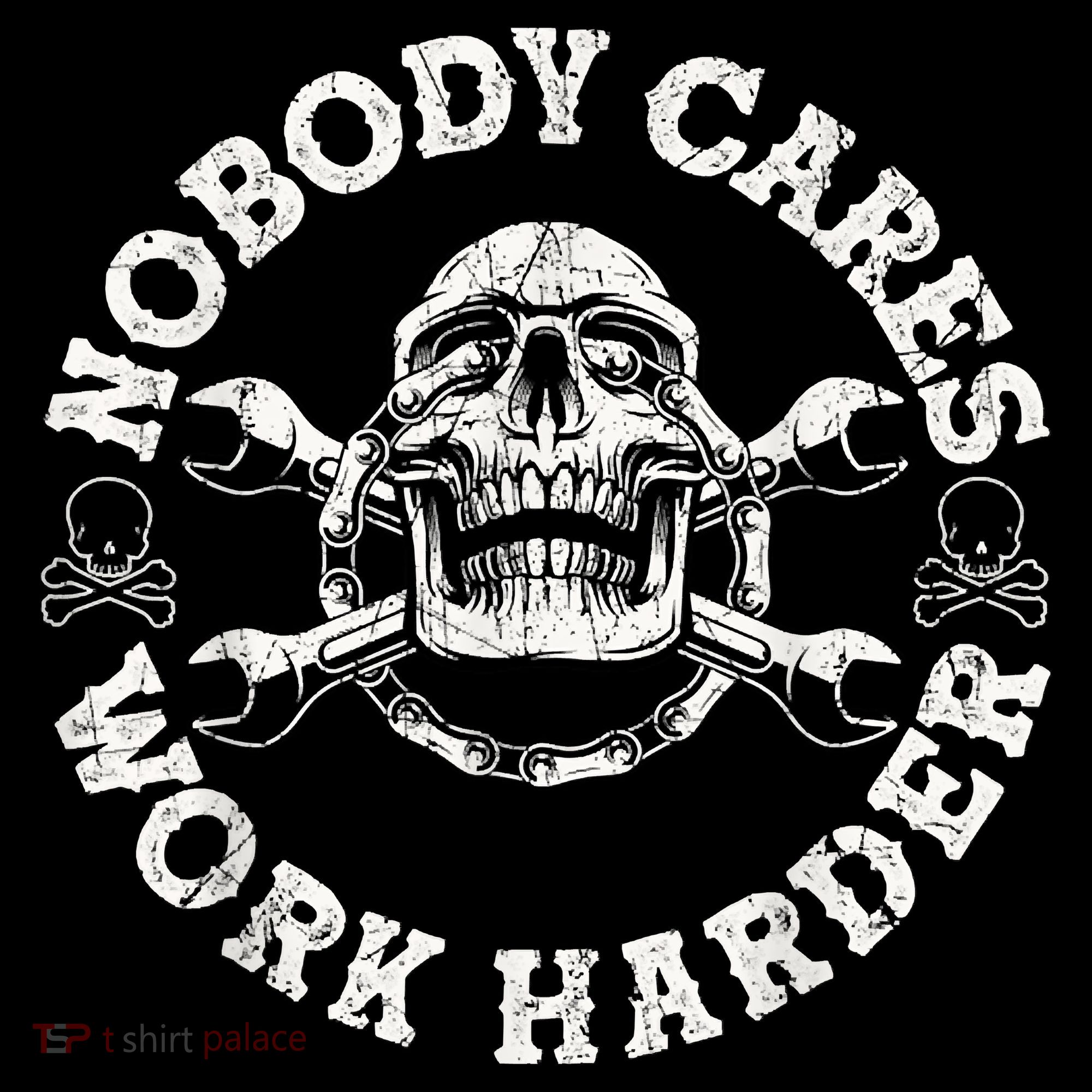 Work Harder Skull Engineer Meme No One Cares Work Harder Motivational Quote Women's Hoodie