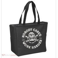 Work Harder Skull Engineer Meme No One Cares Work Harder Motivational Quote Tote Bag thumb 2