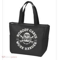 Work Harder Skull Engineer Meme No One Cares Work Harder Motivational Quote Tote Bag thumb 3
