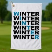 Winter Holiday Season Retro Golf Towel thumb 1