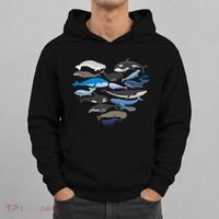 Whales Heart Shaped Marine Biologist Whale Lover Wildlife Hoodie thumb 0