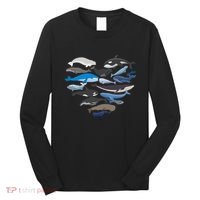Whales Heart Shaped Marine Biologist Whale Lover Wildlife Long Sleeve Shirt thumb 0