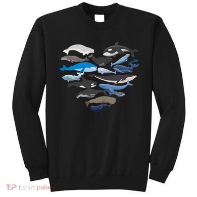 Whales Heart Shaped Marine Biologist Whale Lover Wildlife Sweatshirt