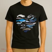 Whales Heart Shaped Marine Biologist Whale Lover Wildlife T-Shirt thumb 3