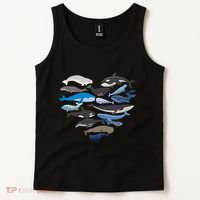 Whales Heart Shaped Marine Biologist Whale Lover Wildlife Tank Top thumb 2