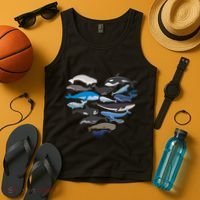 Whales Heart Shaped Marine Biologist Whale Lover Wildlife Tank Top thumb 4