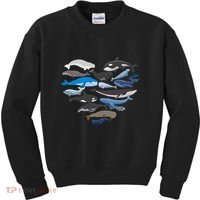 Whales Heart Shaped Marine Biologist Whale Lover Wildlife Kids Sweatshirt thumb 0