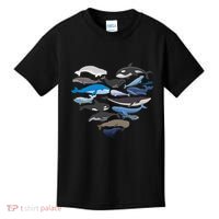 Whales Heart Shaped Marine Biologist Whale Lover Wildlife Kids T-Shirt thumb 0
