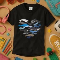 Whales Heart Shaped Marine Biologist Whale Lover Wildlife Kids T-Shirt thumb 3