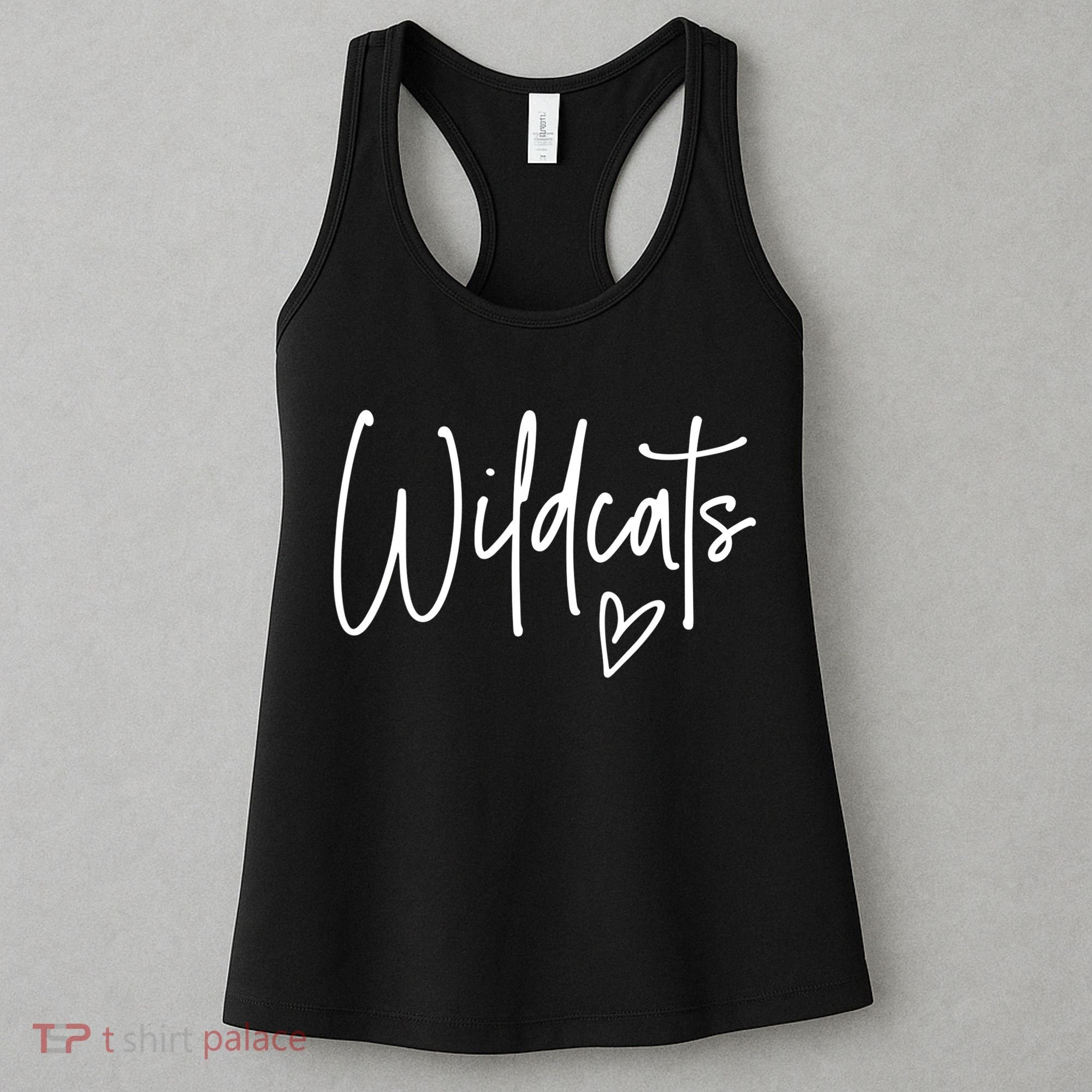 Wildcats Heart School Sports Fan Team Spirit Women's Tank Top
