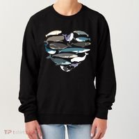 Whales Heart Shape Cute Ocean Mammals Whale Breeds Species Women's Sweatshirt thumb 0