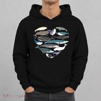 Whales Heart Shape Cute Ocean Mammals Whale Breeds Species Hoodie thumb 0