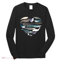 Whales Heart Shape Cute Ocean Mammals Whale Breeds Species Long Sleeve Shirt thumb 0