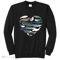 Whales Heart Shape Cute Ocean Mammals Whale Breeds Species Sweatshirt thumb 0