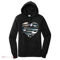 Whales Heart Shape Cute Ocean Mammals Whale Breeds Species Women's Hoodie thumb 0