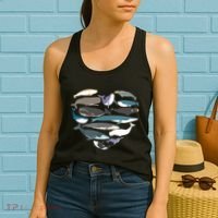 Whales Heart Shape Cute Ocean Mammals Whale Breeds Species Women's Tank Top thumb 2