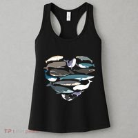 Whales Heart Shape Cute Ocean Mammals Whale Breeds Species Women's Tank Top thumb 3