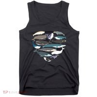 Whales Heart Shape Cute Ocean Mammals Whale Breeds Species Tank Top thumb 0