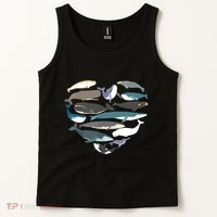 Whales Heart Shape Cute Ocean Mammals Whale Breeds Species Tank Top thumb 2