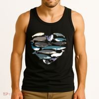 Whales Heart Shape Cute Ocean Mammals Whale Breeds Species Tank Top thumb 3