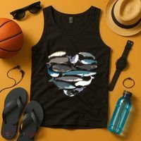 Whales Heart Shape Cute Ocean Mammals Whale Breeds Species Tank Top thumb 4