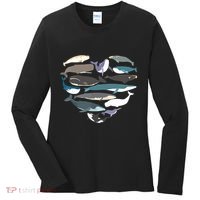 Whales Heart Shape Cute Ocean Mammals Whale Breeds Species Women's Long Sleeve Shirt thumb 0