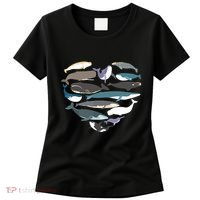 Whales Heart Shape Cute Ocean Mammals Whale Breeds Species Women's T-Shirt thumb 0