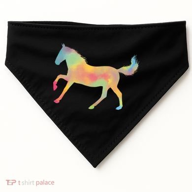 Watercolor Horse Silhouette USA-Made Doggie Bandana