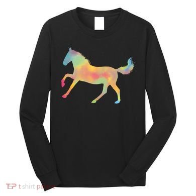 Watercolor Horse Silhouette Long Sleeve Shirt