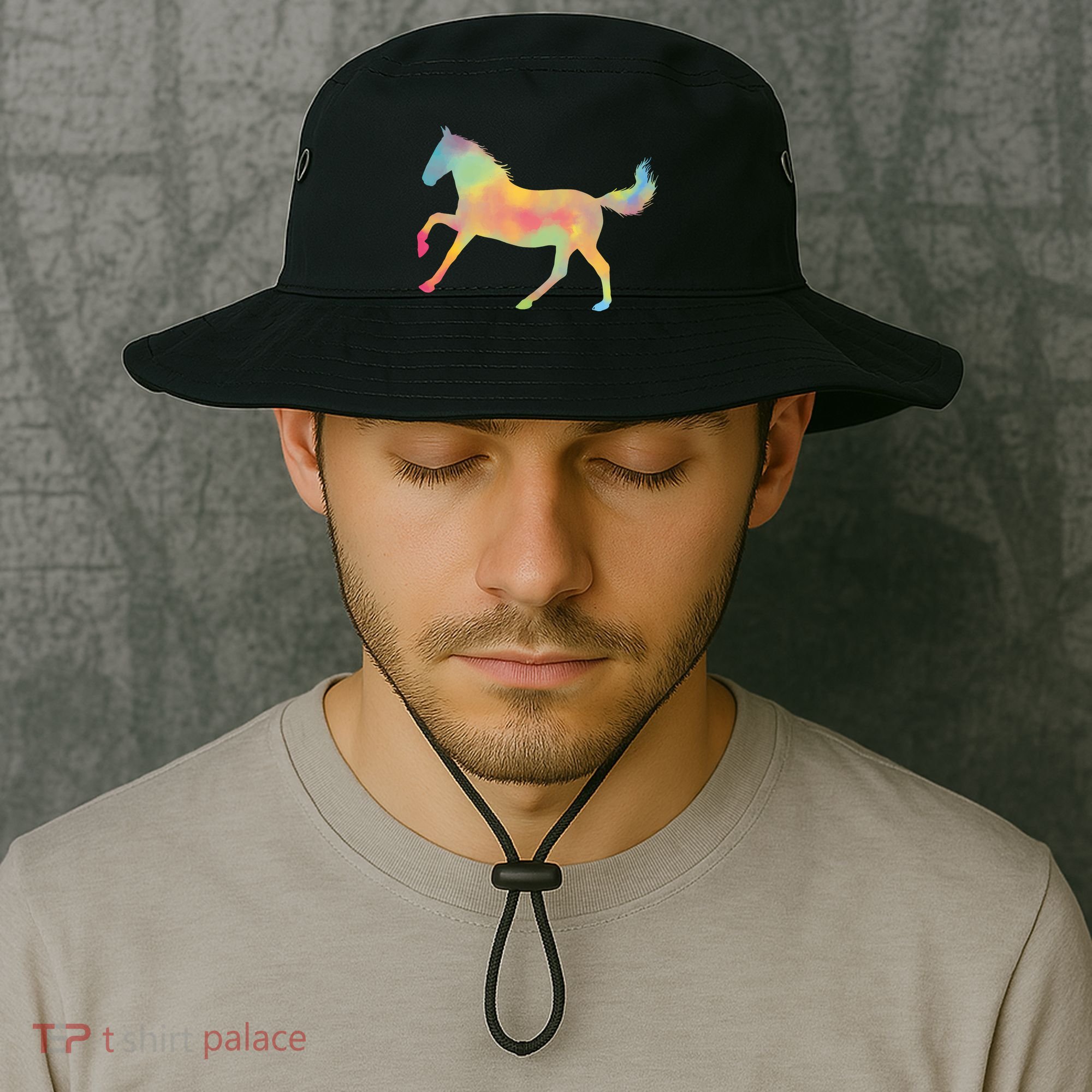 Watercolor Horse Silhouette Bucket Hat