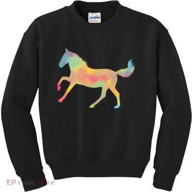 Watercolor Horse Silhouette Kids Sweatshirt