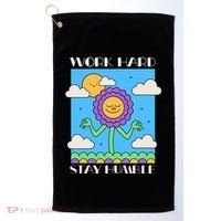 Work Hard Stay Humble Positive Mindset Mediation Cute Gift Golf Towel thumb 0