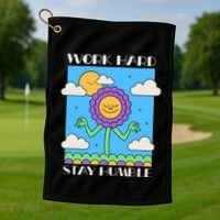 Work Hard Stay Humble Positive Mindset Mediation Cute Gift Golf Towel thumb 1