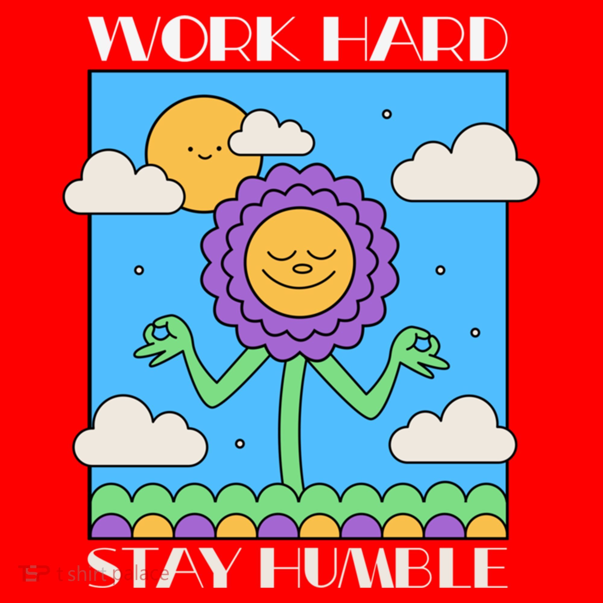 Work Hard Stay Humble Positive Mindset Mediation Cute Gift Santa Hat
