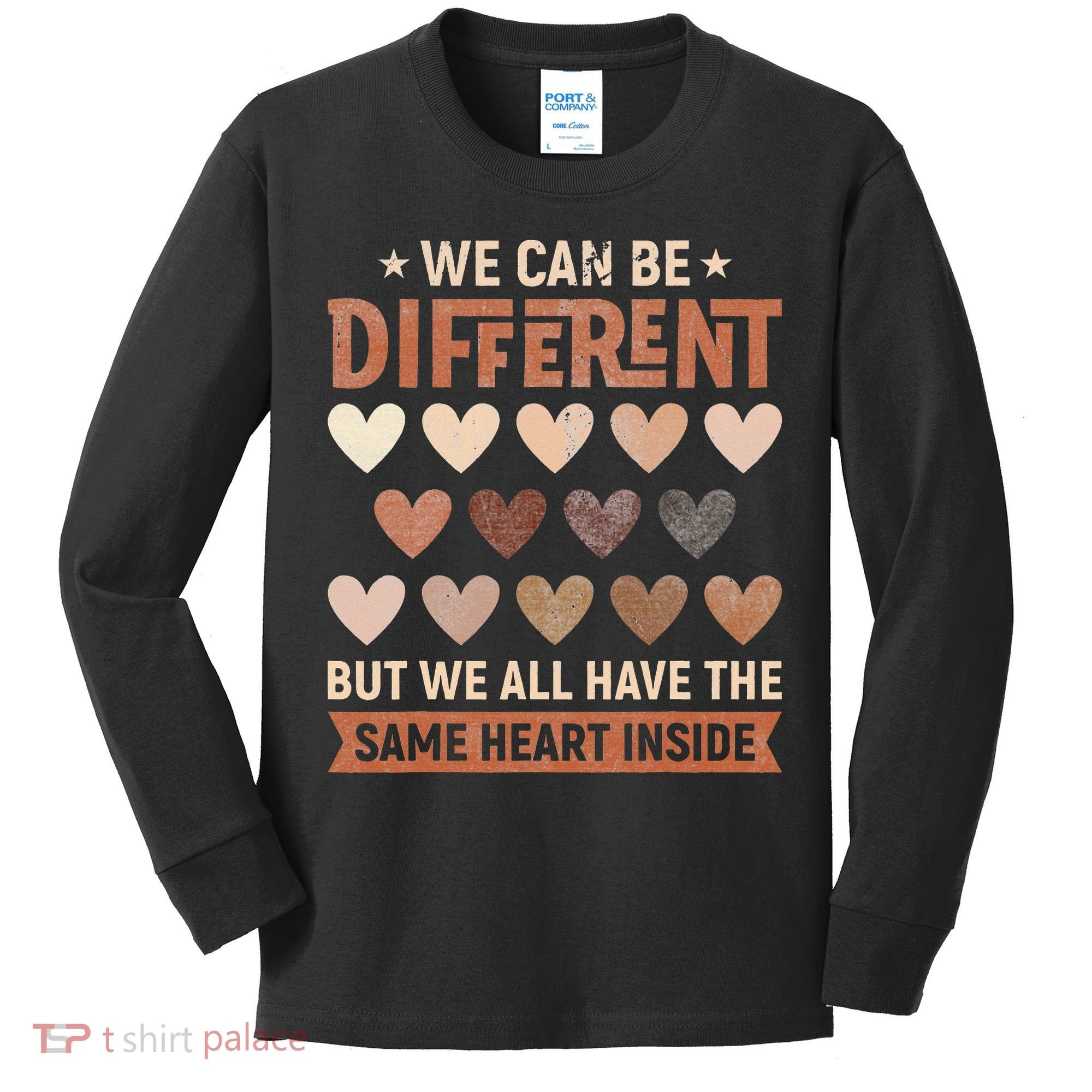 We Have The Same Heart Inside Black History Month Kids Long Sleeve Shirt