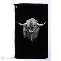 Wee Hamish The Scottish Highland Cow Cool Gift Golf Towel thumb 0