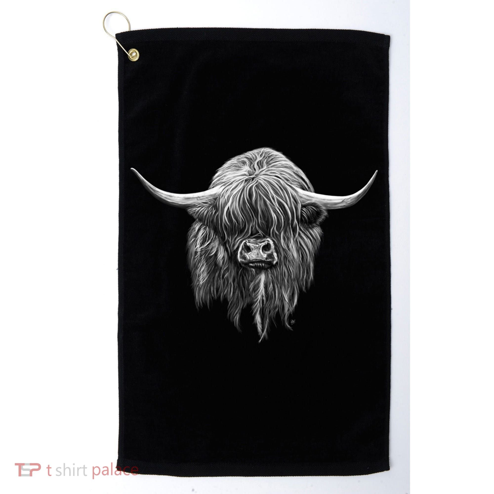Wee Hamish The Scottish Highland Cow Cool Gift Golf Towel