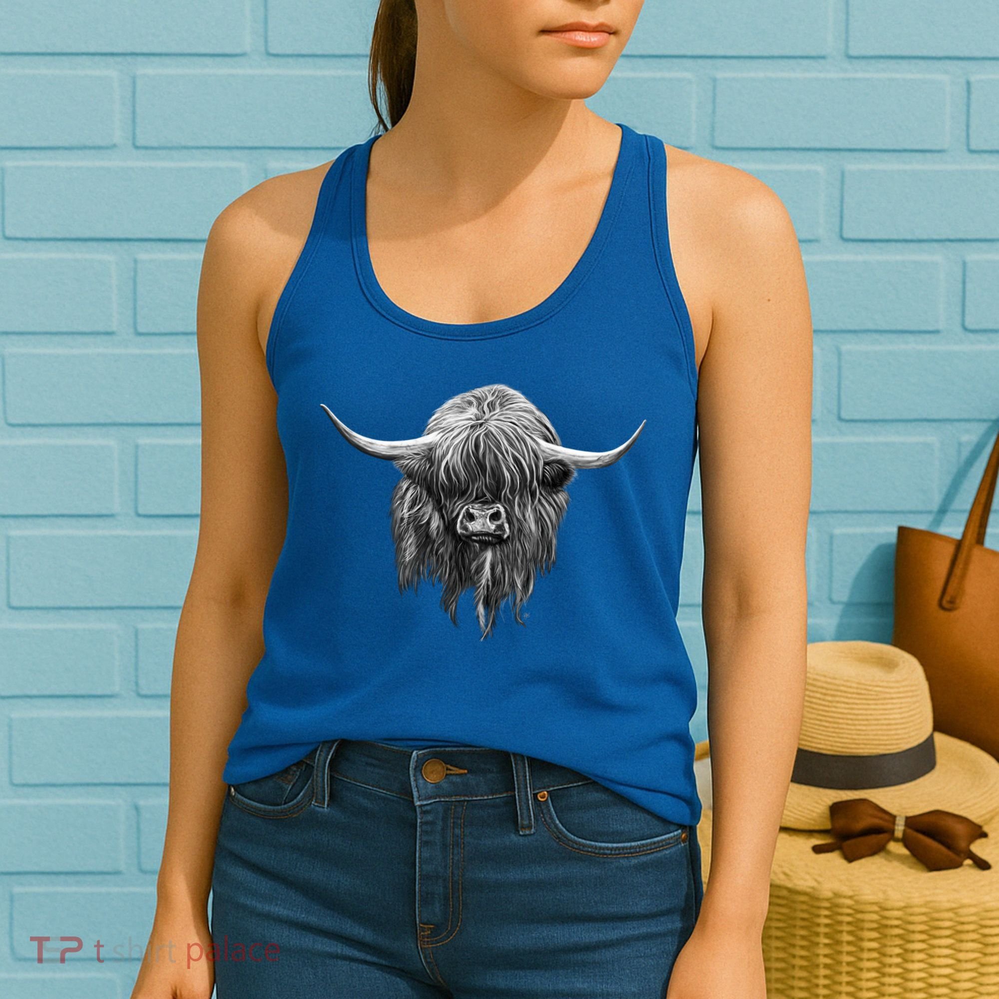 Wee Hamish The Scottish Highland Cow Cool Gift Women's Tank Top