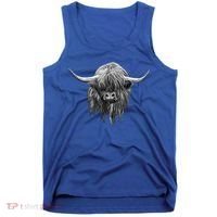 Wee Hamish The Scottish Highland Cow Cool Gift Tank Top thumb 0