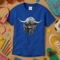 Wee Hamish The Scottish Highland Cow Cool Gift Kids T-Shirt thumb 3