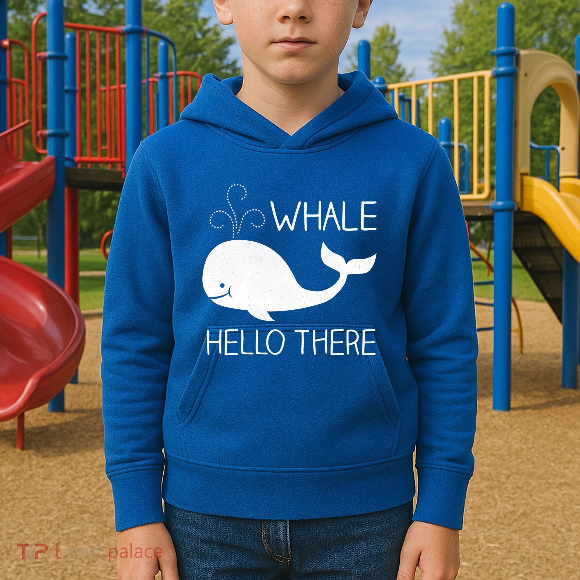 Whale Hello There Funny Save Whale Funny Gift Kids Hoodie