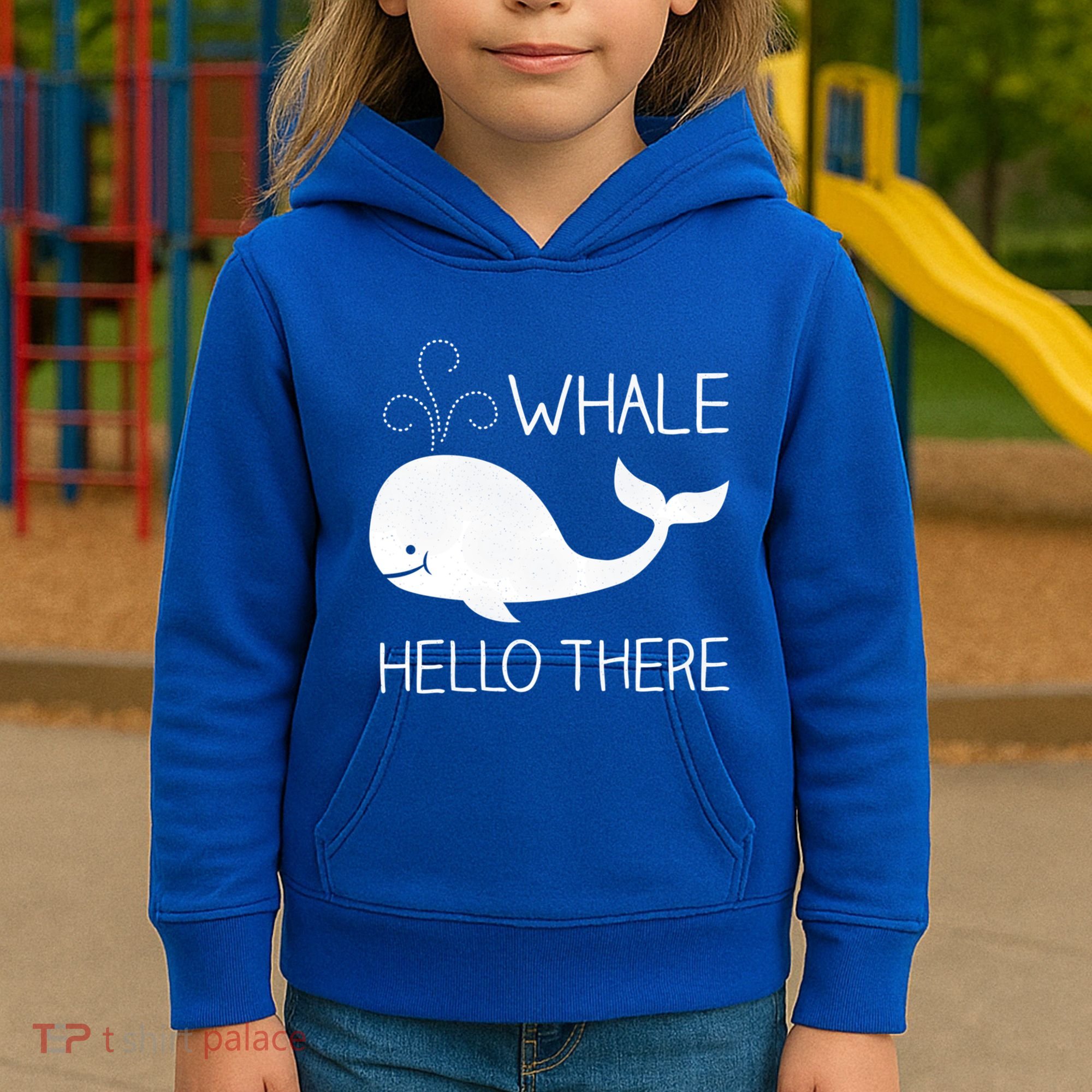 Whale Hello There Funny Save Whale Funny Gift Kids Hoodie
