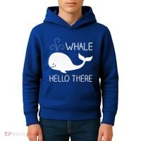 Whale Hello There Funny Save Whale Funny Gift Kids Hoodie thumb 4