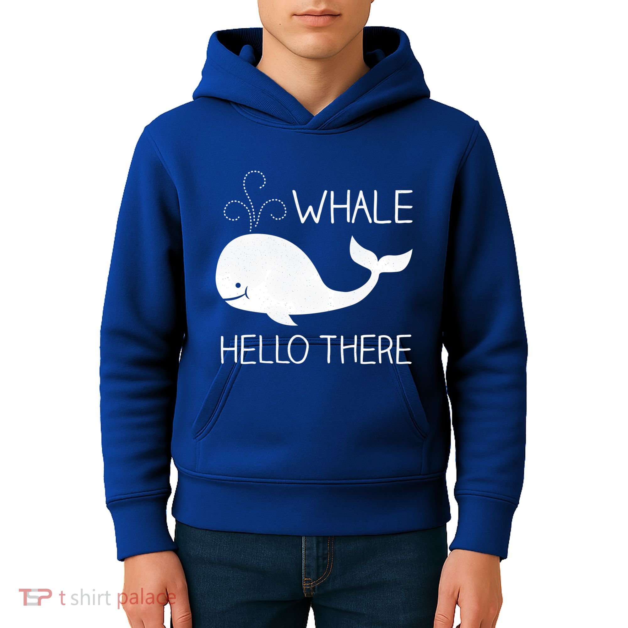 Whale Hello There Funny Save Whale Funny Gift Kids Hoodie