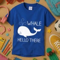 Whale Hello There Funny Save Whale Funny Gift Kids T-Shirt thumb 3