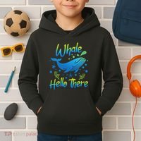Whale Hello There Whale Lover Whales Marine Biologist Kids Hoodie thumb 2