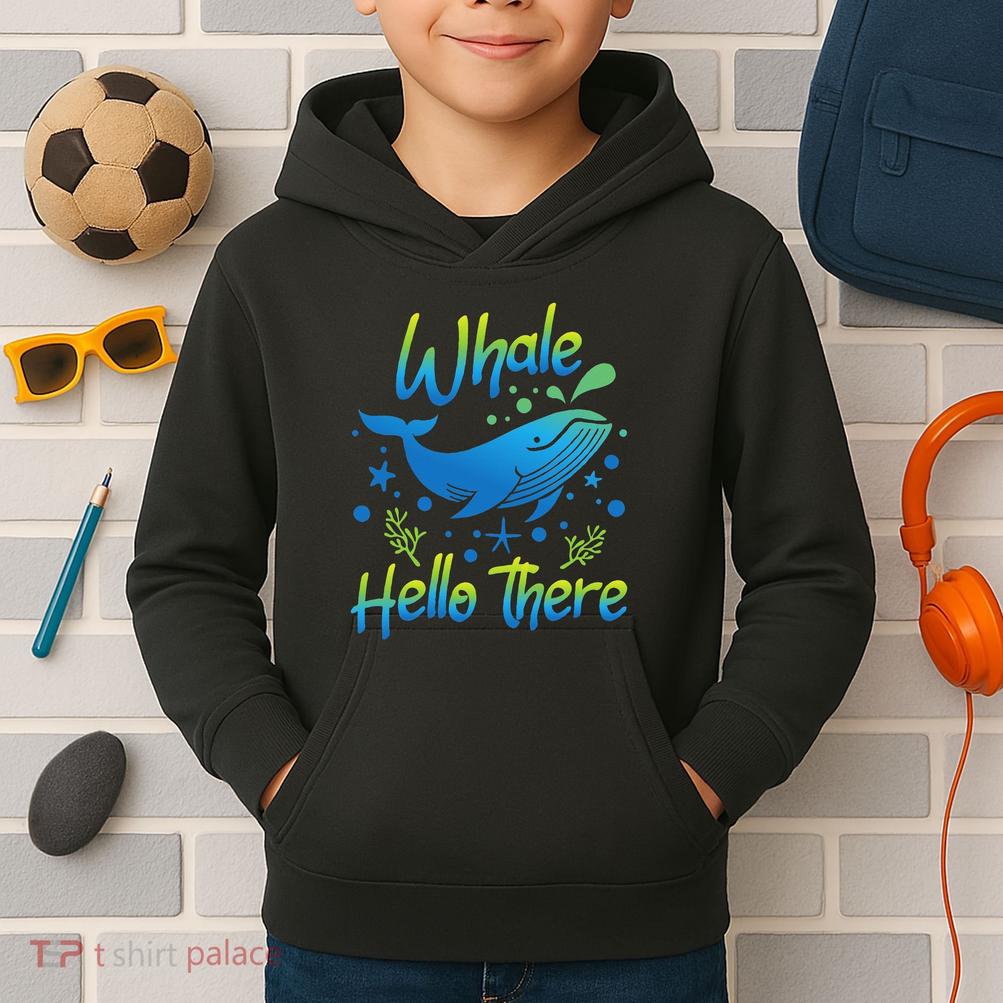 Whale Hello There Whale Lover Whales Marine Biologist Kids Hoodie