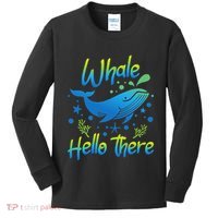 Whale Hello There Whale Lover Whales Marine Biologist Kids Long Sleeve Shirt thumb 0