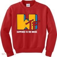 Wtf Happened To Music Funny Retro Music 80s 90s Kids Sweatshirt thumb 0